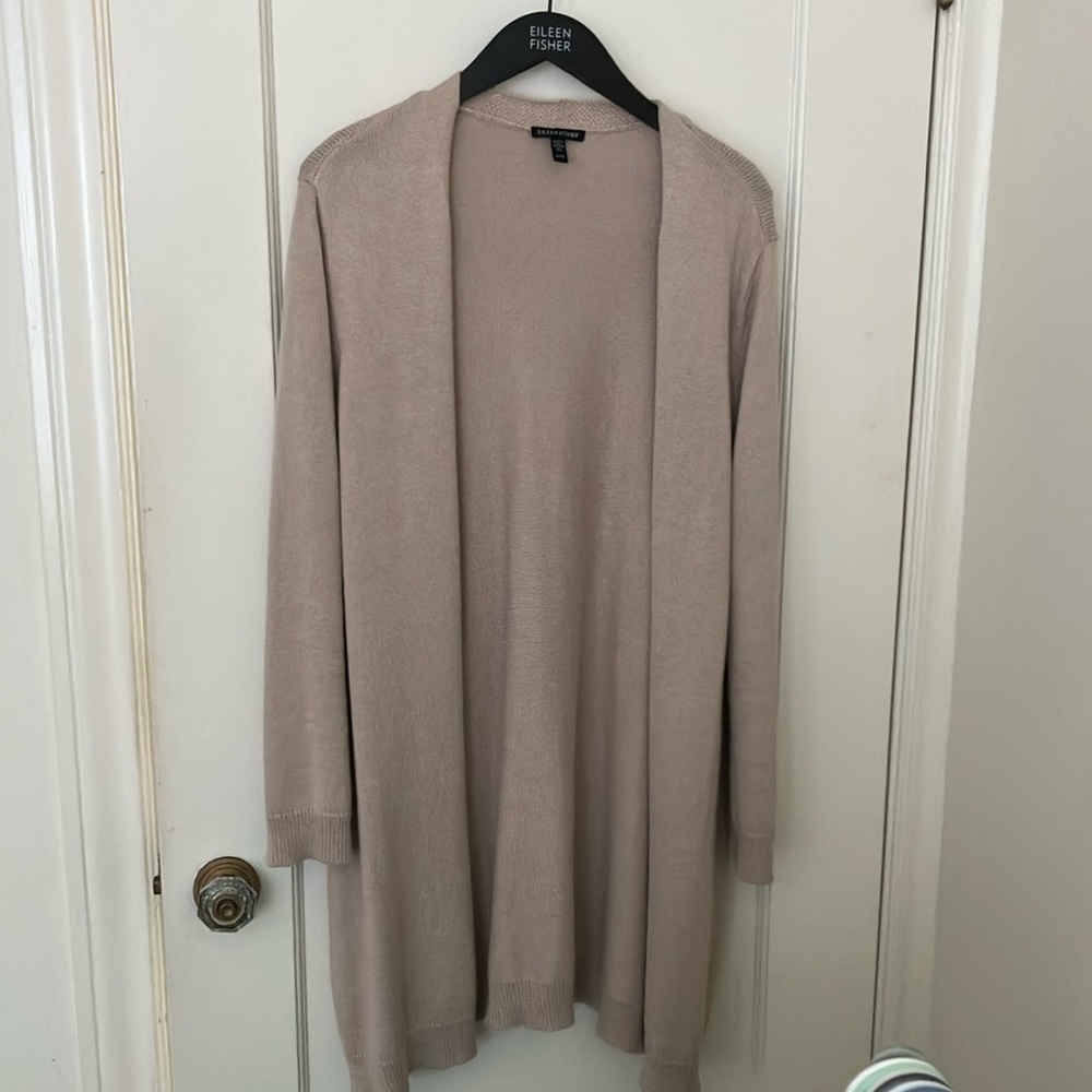 Eileen Fisher Organic Linen and Cotton Open Cardigan size XL